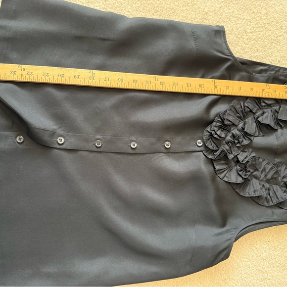 J. Crew Black Ruffled silk Sleeveless Blouse - Picture 6 of 8